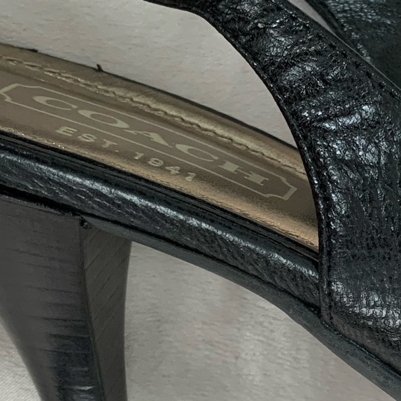 COACH WOMAN SHOES ITALY SOFT LEATHER SIZE 9 NEW BLACK POINTED TOE SLING BACK - Picture 5 of 5